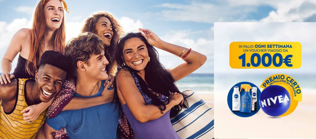 Nivea, con almeno 20€ di spesa richiedi il tuo premio certo e prova a vincere un voucher viaggio!