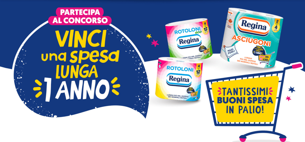 Concorso Regina “Vinci una spesa lunga un anno”, tantissimi buoni spesa in palio.