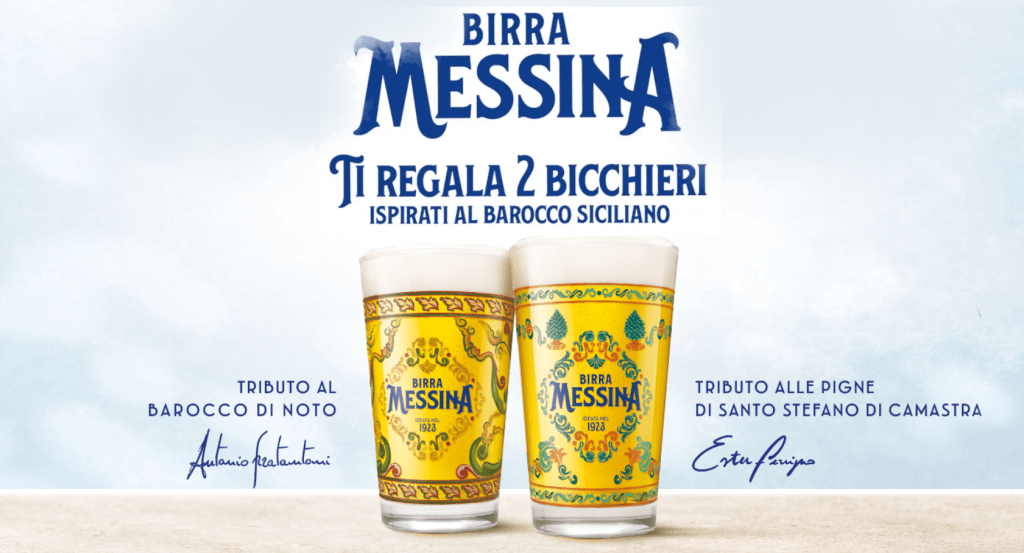 Premio certo Birra Messina, ricevi in omaggio 2 bicchieri.