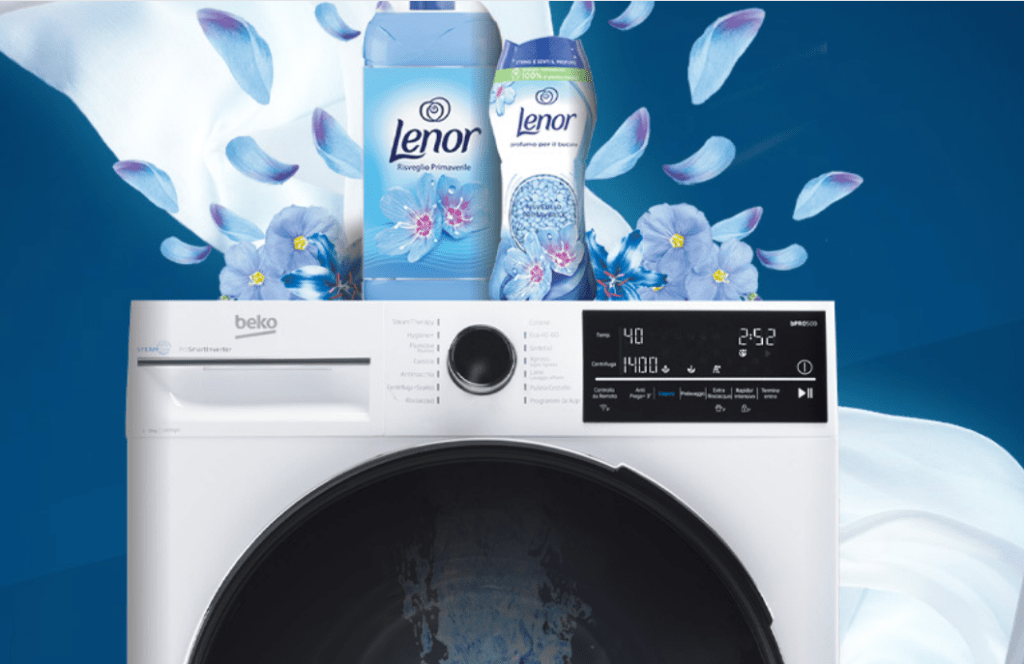 Beko ti regala un’anno di prodotti Lenor Riveglio Primaverile.
