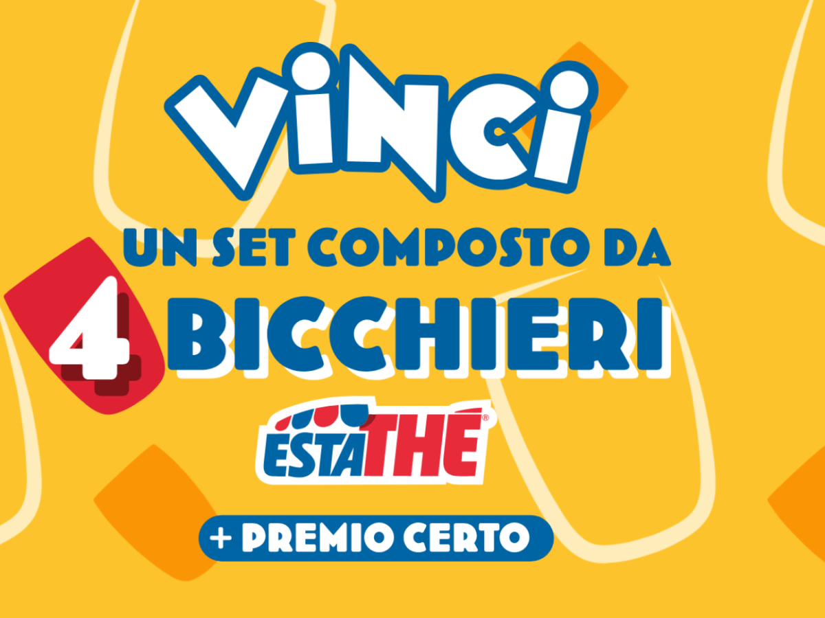 Estathé: vinci ogni ora un set di 4 bicchieri Estathé!