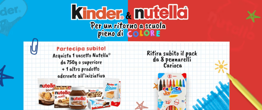 Kinder e Nutella: vinci una scatola di pennarelli!