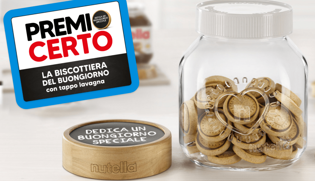 Premio certo Nutella, in regalo la biscottiera del buongiorno.