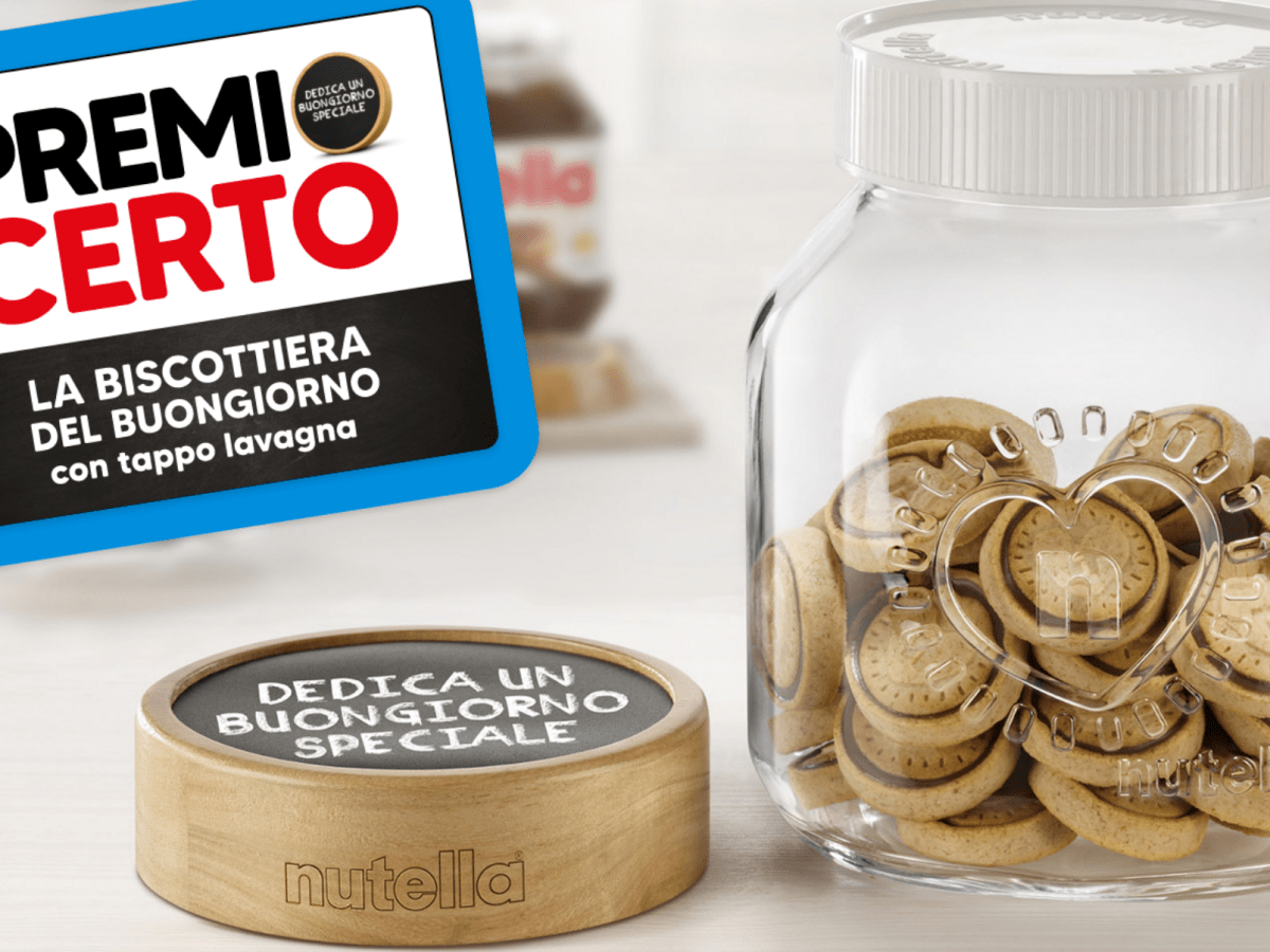 Premio certo Nutella, in regalo la biscottiera del buongiorno.