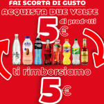 Fai scorta di gusto: Acquista 2 volte 5€ di prodotti Coca-Cola e ti rimborsano 5€!