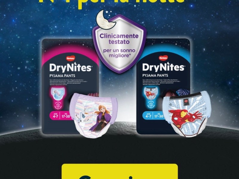 Richiedi gratis un campione omaggio delle mutandine assorbenti Drynites