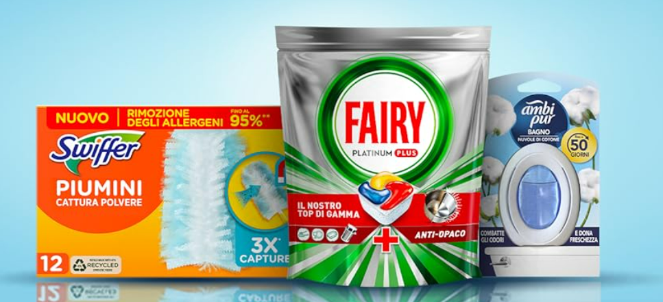 Ricevi il 100% di rimborso in buoni Amazon con Swiffer, Fairy, Viakal, Mastro Lindo e Ambi Pur!