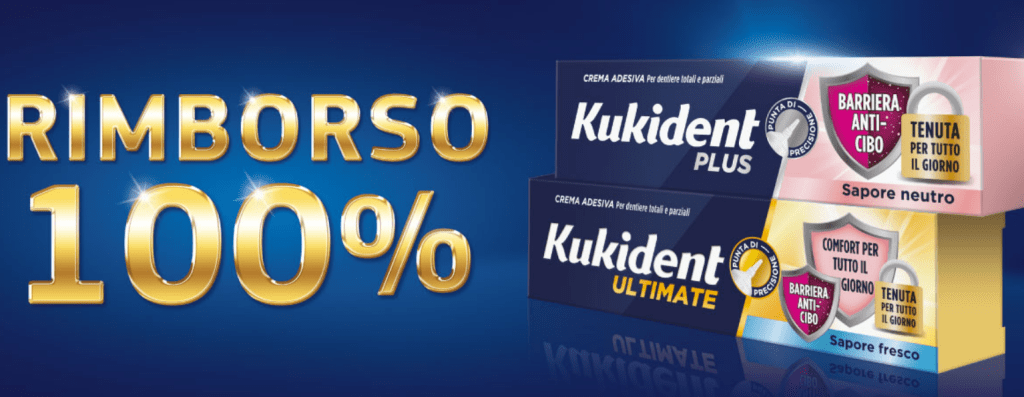 Ricevi il 100% di rimborso kukident!