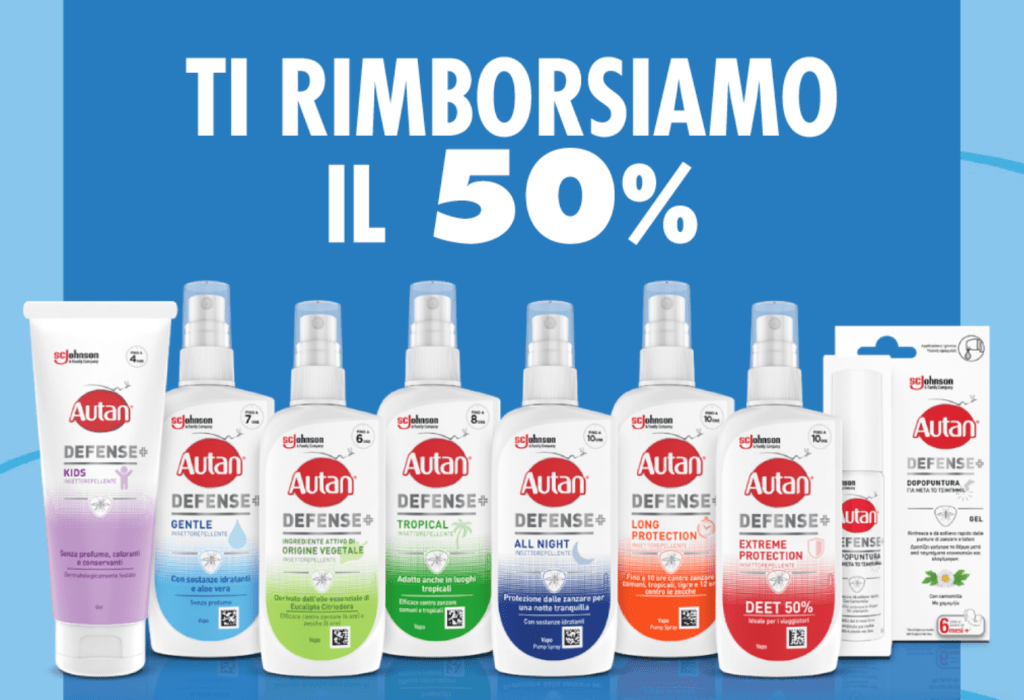 Autan Defense: acquista 10€ di prodotti e ottieni il rimborso del 50%