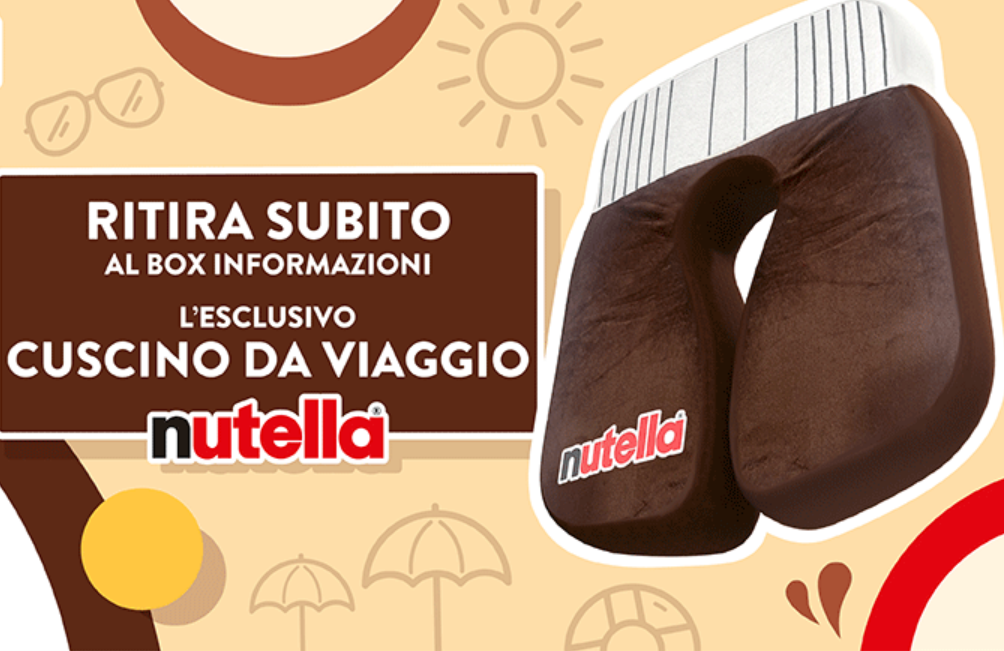 Nutella ti regala un cuscino da viaggio con l’acquisto dei gelati!