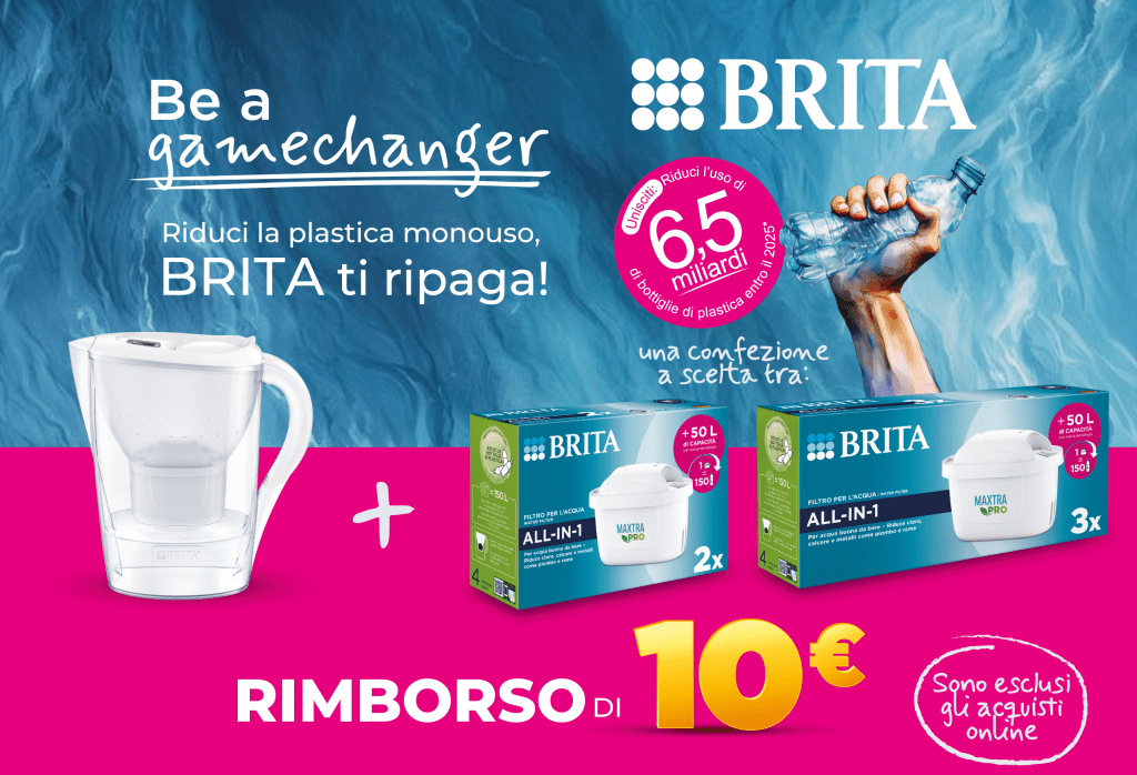 Brita Ti Ripaga: Come Ottenere il Cashback di 10€ su Caraffe e Filtri