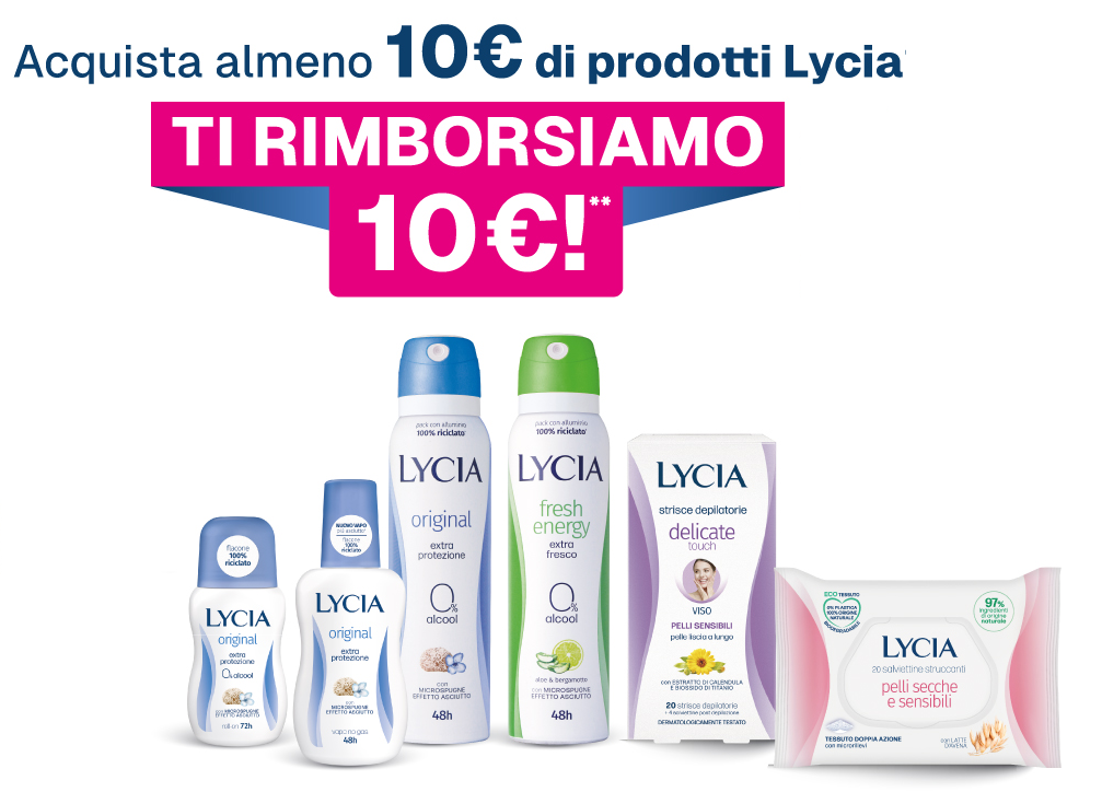 Provami Gratis Lycia: Spendi 10€, ti rimborsano 10€!