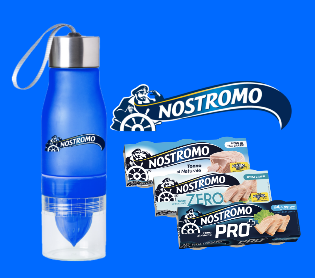 Con Nostromo ricevi in regalo la borraccia spremiagrumi!
