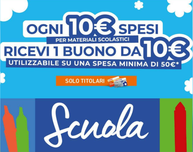 Conad rinnova “Spendi 10€ e riprendi 10€” Scuola 2025 🎒✏️