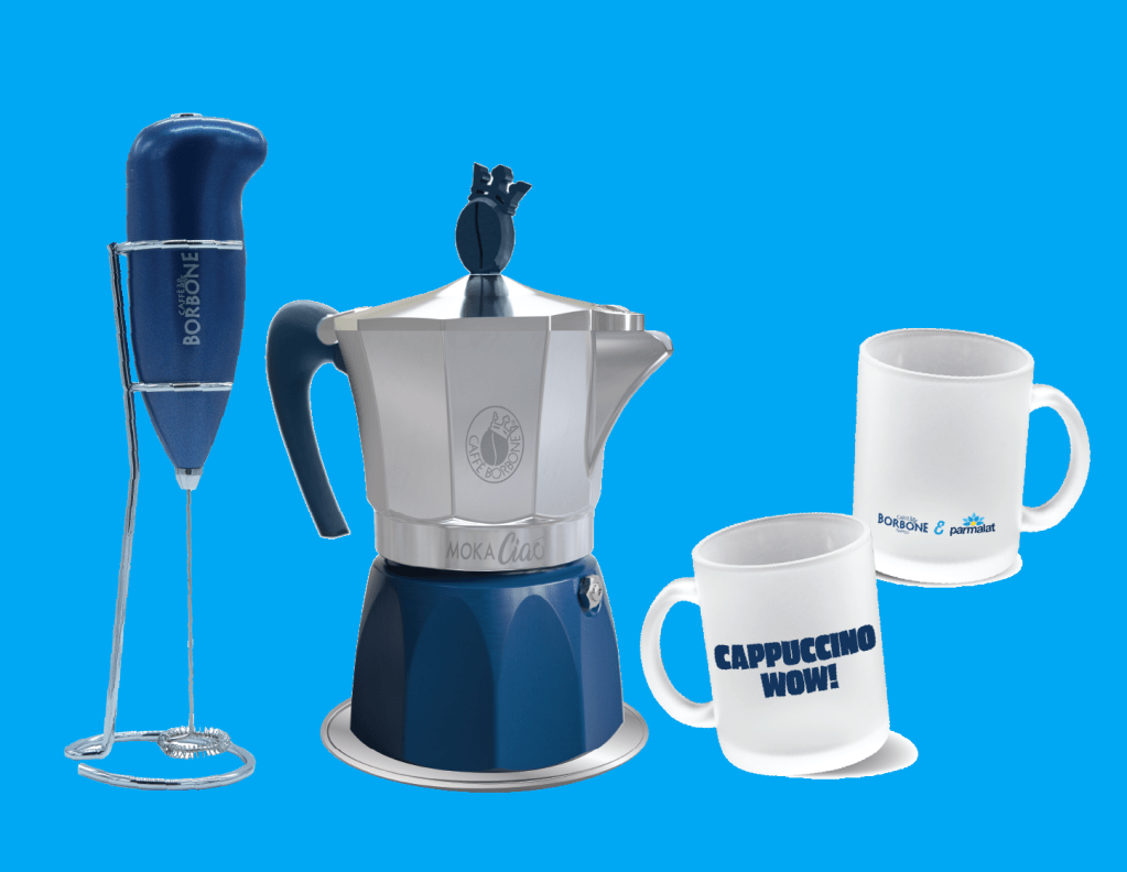 Con Parmalat vinci il kit colazione con moka, mug e montalatte elettrico! 🎁