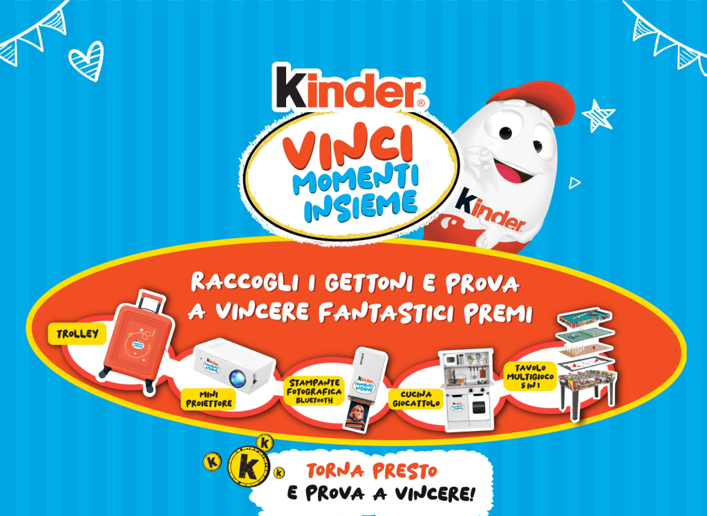 Vinci momenti insieme con Kinder: la nuova raccolta punti con 1.500 premi in palio!